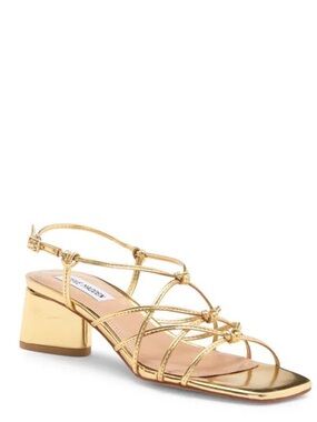 Steve Madden Metallic Gold Strappy Block Heel Sandal